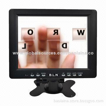 Cheap Price Resistive Touch Screen 8-inch LED Monitor/Display with CE, FCC, RoHS Marks